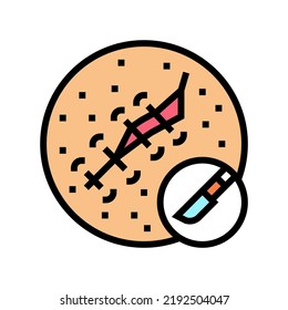 surgical excision mole removal color icon vector. surgical excision mole removal sign. isolated symbol illustration