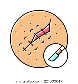 surgical excision mole removal color icon vector. surgical excision mole removal sign. isolated symbol illustration
