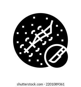 surgical excision mole removal glyph icon vector. surgical excision mole removal sign. isolated symbol illustration