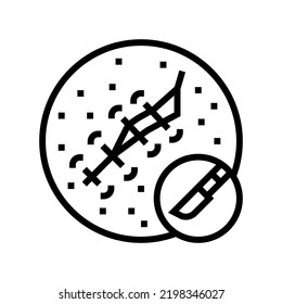 surgical excision mole removal line icon vector. surgical excision mole removal sign. isolated contour symbol black illustration