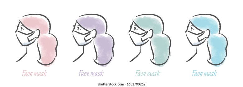 Surgical Face Mask, Droplet Transmission, Health, Infection Control Concept - Woman Wearing Virus Protective Mask.