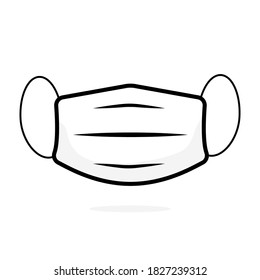 Surgical face mask flat design vector illustration isolated on white background