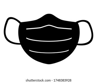 Surgical Face Mask Icon Vector In Flat Style Isolated On White Background.