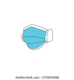 icono de vector de máscara facial quirúrgica en un fondo blanco