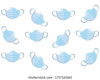 Surgical face masks seamless pattern