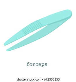 Surgical forceps icon. Cartoon illustration of surgical forceps vector icon for web isolated on white background