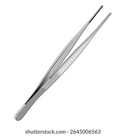 Surgical forceps medical tweezers isolated vector illustration
