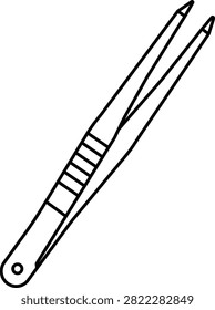 Surgical Forceps Vector Line Icon