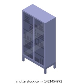 Surgical glass wardrobe icon. Isometric of surgical glass wardrobe vector icon for web design isolated on white background