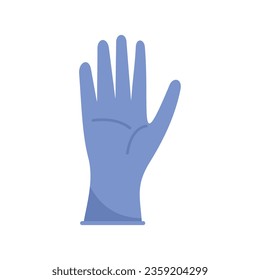 Chirurgischer Handschuh-Symbol, flacher Vektorgrafik. Medizinischer Latex. Handkautschuk einzeln