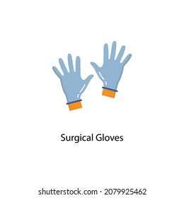 Icono plano de guantes quirúrgicos. Pixel Perfecto. Para móvil y web. ilustración de stock