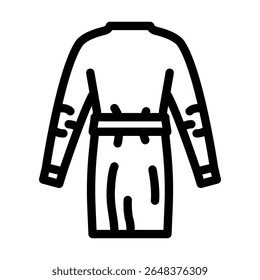 cirúrgico vestido cirurgião linha ícone vetor. cirúrgico vestido cirúrgico sinal. isolado contorno símbolo ilustração preta