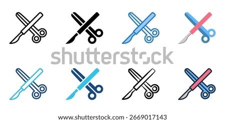 Surgical icon set multiple style collection 
