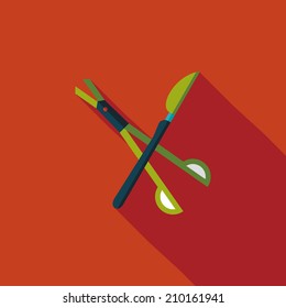 Surgical Instrument flat icon with long shadow