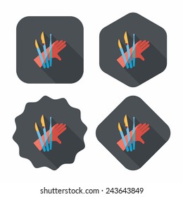 Surgical Instrument flat icon with long shadow