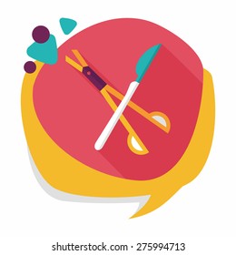 Surgical Instrument flat icon with long shadow