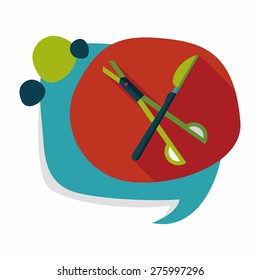 Surgical Instrument flat icon with long shadow