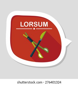 Surgical Instrument flat icon with long shadow