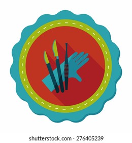 Surgical Instrument flat icon with long shadow