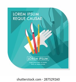 Surgical Instrument flat icon with long shadow