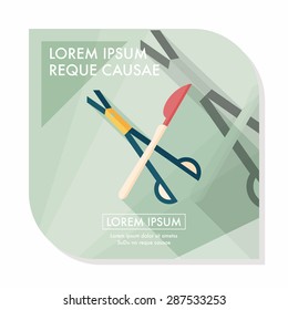 Surgical Instrument flat icon with long shadow