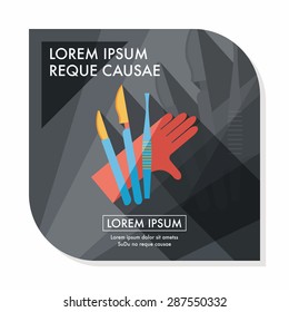 Surgical Instrument flat icon with long shadow