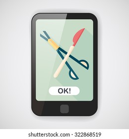 Surgical Instrument flat icon with long shadow