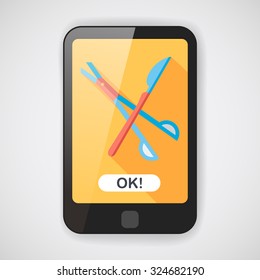 Surgical Instrument flat icon with long shadow