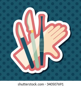 Surgical Instrument flat icon with long shadow
