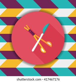 Surgical Instrument flat icon with long shadow