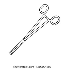Surgical Instrument. Medical clamp scissors icon isolated on white background