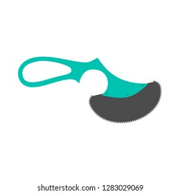Surgical instruments bone saw tool vector icon. Prosthetic ankle flat care doctor clinic. Medical dish operating