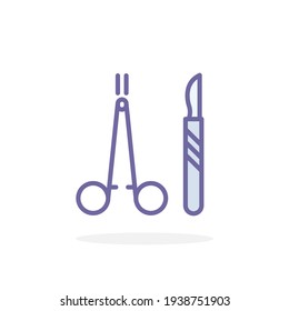 Surgical instruments icon in filled outline style. For your design, logo. Vector illustration.