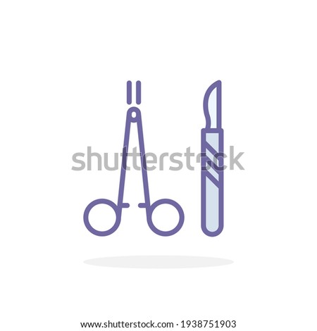 Surgical instruments icon in filled outline style. For your design, logo. Vector illustration.