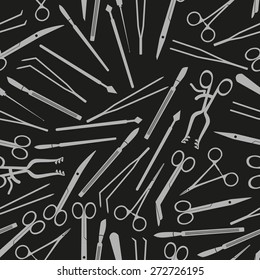 surgical instruments and tools for surgery seamless pattern eps10