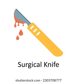 Icono plano de diseño del vector de Cuchillo quirúrgico. Símbolo médico y sanitario sobre fondo blanco EPS 10 archivo