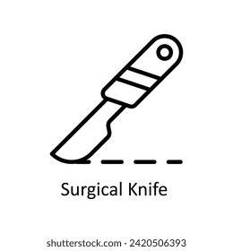 Surgical knife  vector outline icon style illustration. EPS 10 File