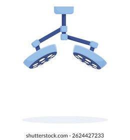 Lâmpada cirúrgica pendurada na sala de cirurgia, fornecendo luz brilhante para cirurgiões durante a cirurgia