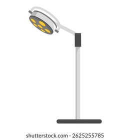 Surgical lamp standing in an empty operating room, representing healthcare and medical intervention