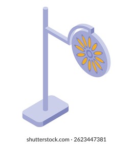 Surgical lamp is standing in an operating room, ready for a surgical operation