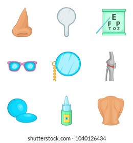 Surgical manipulation icons set. Cartoon set of 9 surgical manipulation vector icons for web isolated on white background