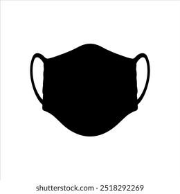 surgical mask black silhouette vector illustration on white background