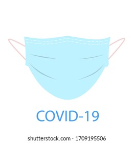 Surgical mask concept icon, protection Covid 19 coronavirus, vector on a white background
