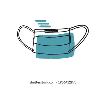 surgical mask continuous line vector drawing. Business agreement vector concept.