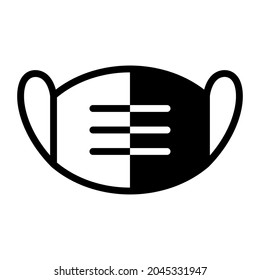 surgical mask, face mask black filled icon, healthcare and medical icon.