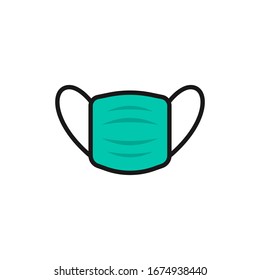 Surgical mask flat icon. Vector illustration on white