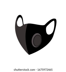 Icono plano de máscara quirúrgica. Ilustración del vector en blanco