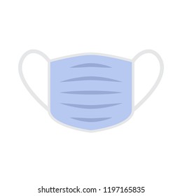 Surgical mask flat icon. You can be used surgical mask icon for several purposes like: websites, UI, UX, print templates, promotional materials, info-graphics, web and mobile phone apps.