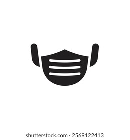 Surgical mask icon Line Art Logo set