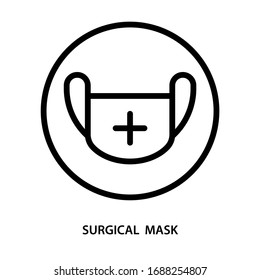 Surgical mask icon. Line vector. Isolate on white background.